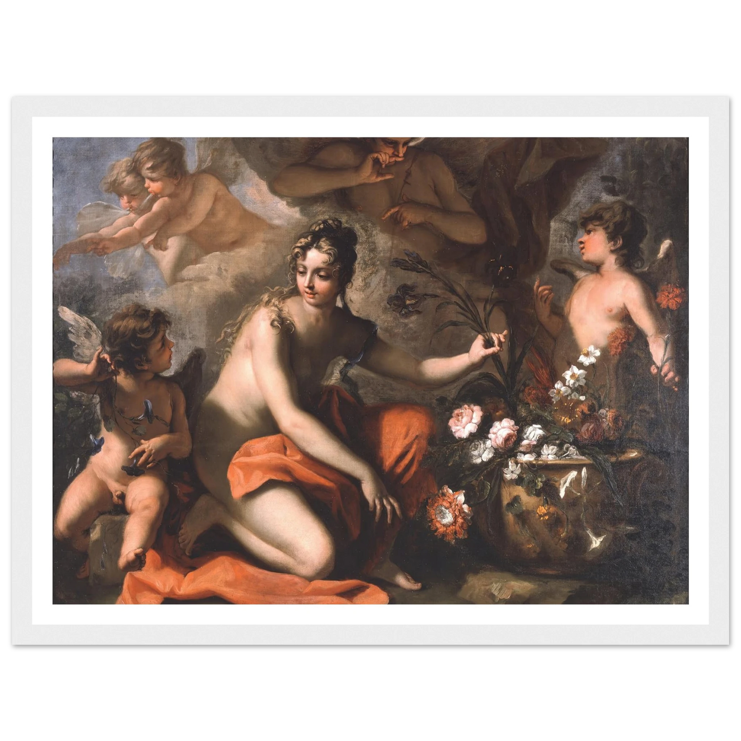 Flora (1712-1716) Art Print | Sebastiano Ricci - Framed Poster - 30x40 cm / 12x16″ - Black frame
