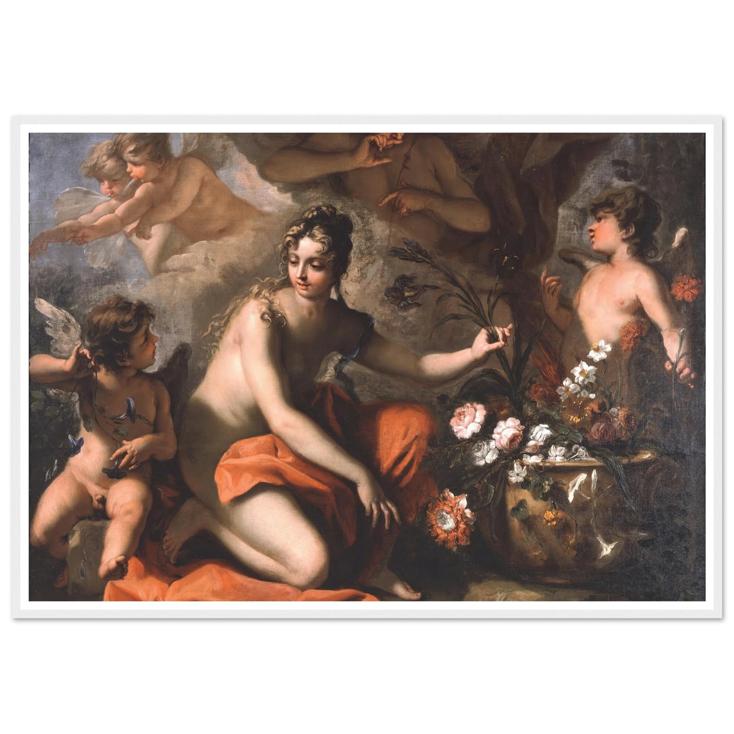 Flora (1712-1716) Art Print | Sebastiano Ricci - Framed Poster - 30x40 cm / 12x16″ - Black frame