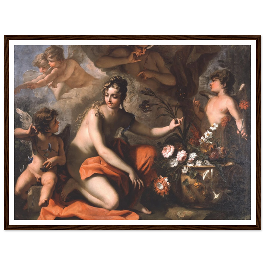 Flora (1712-1716) Art Print | Sebastiano Ricci - Framed Poster - 30x40 cm / 12x16″ - Black frame