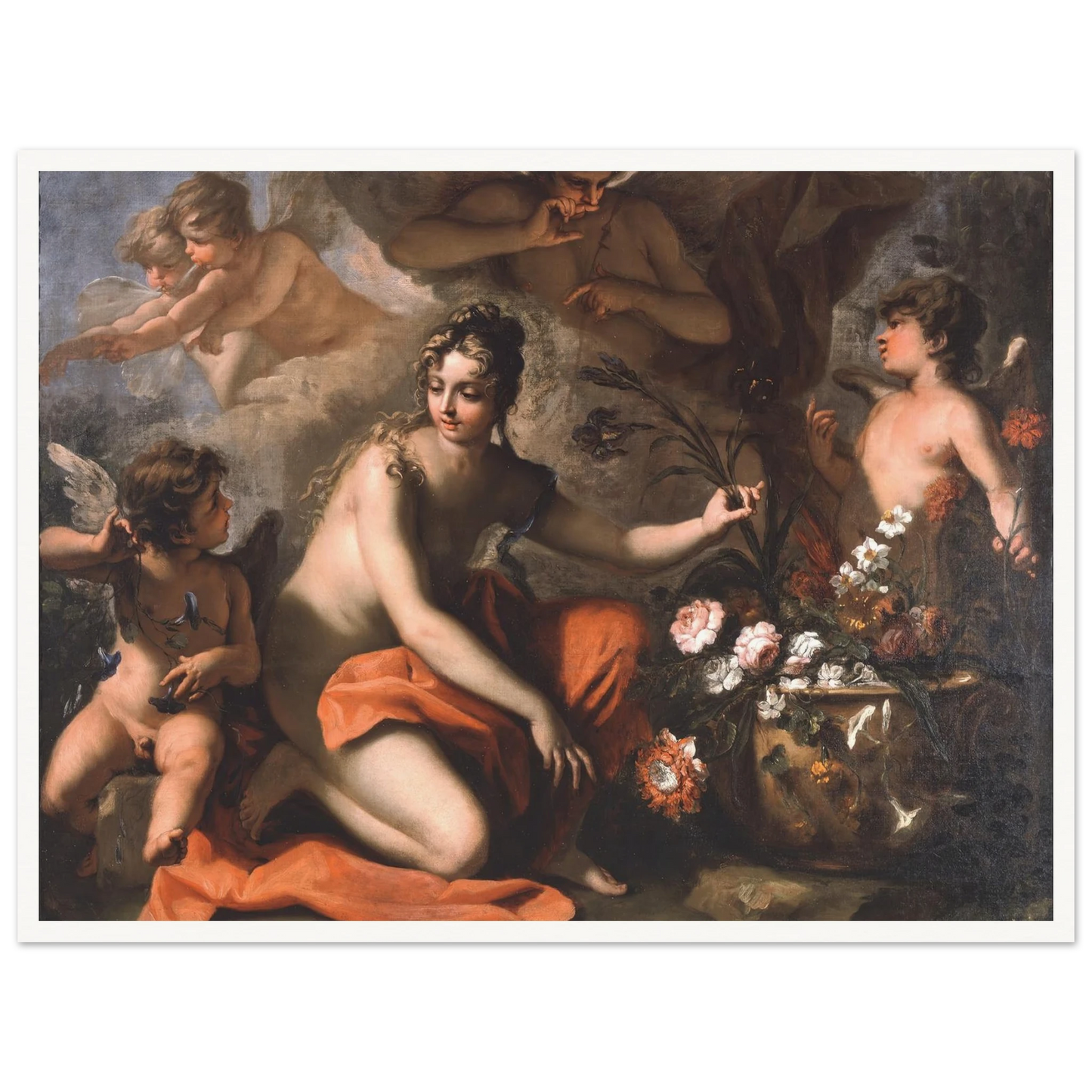 Flora (1712-1716) Art Print | Sebastiano Ricci - Framed Poster - 30x40 cm / 12x16″ - Black frame