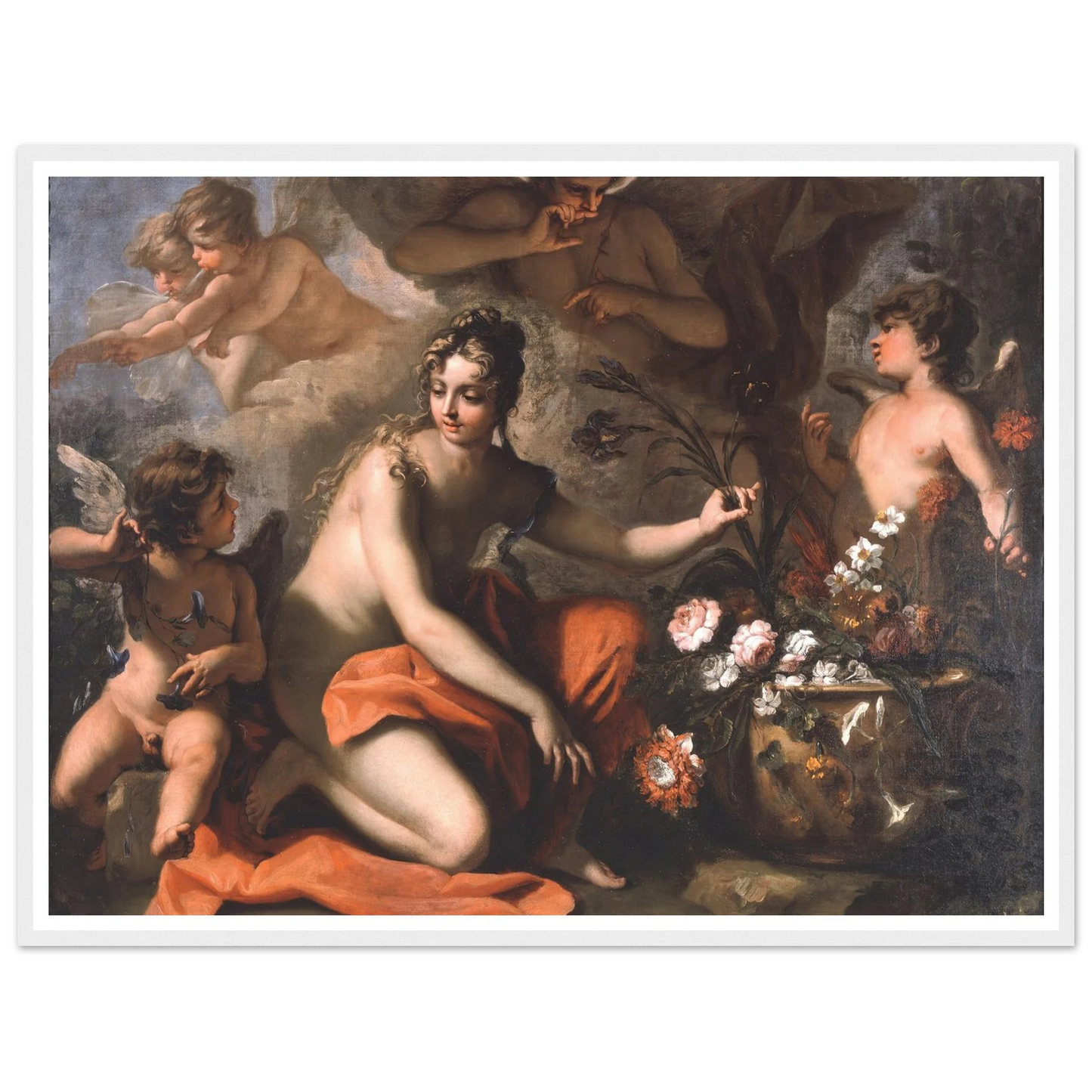 Flora (1712-1716) Art Print | Sebastiano Ricci - Framed Poster - 30x40 cm / 12x16″ - Black frame