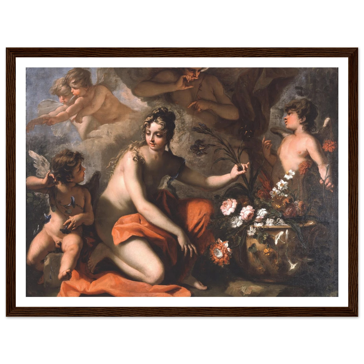 Flora (1712-1716) Art Print | Sebastiano Ricci - Framed Poster - 30x40 cm / 12x16″ - Black frame