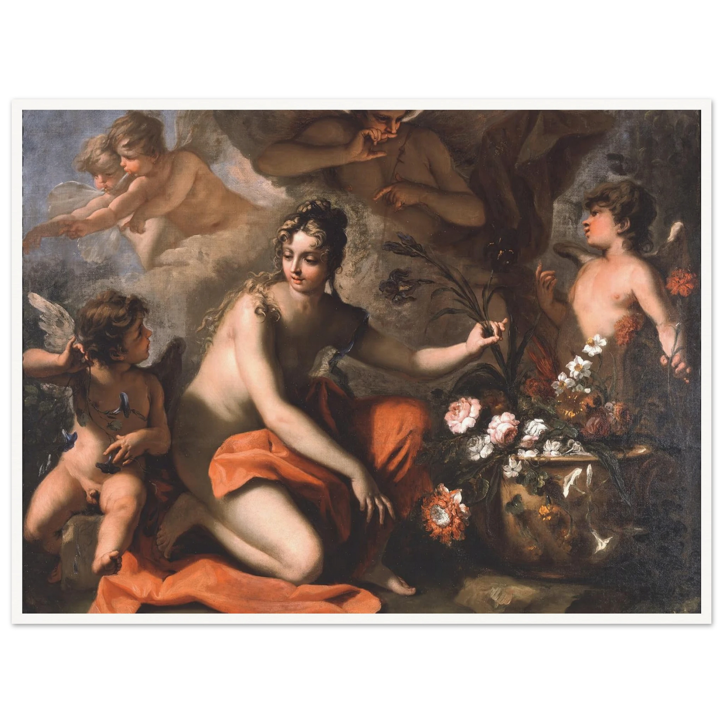 Flora (1712-1716) Art Print | Sebastiano Ricci - Framed Poster - 30x40 cm / 12x16″ - Black frame