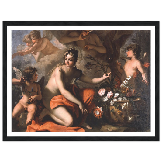 Flora (1712-1716) Art Print | Sebastiano Ricci - Framed Poster - 30x40 cm / 12x16″ - Black frame
