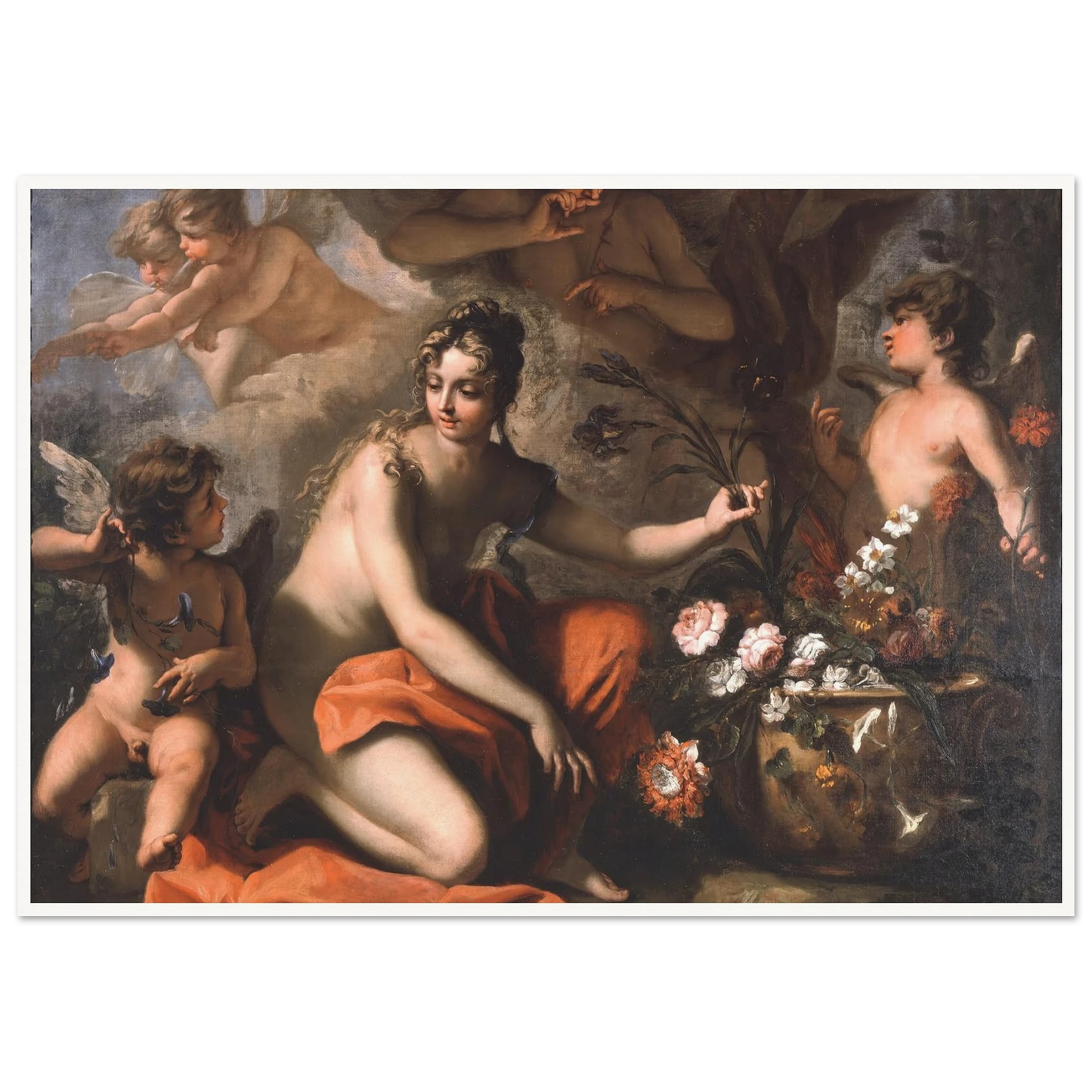 Flora (1712-1716) Art Print | Sebastiano Ricci - Framed Poster - 30x40 cm / 12x16″ - Black frame