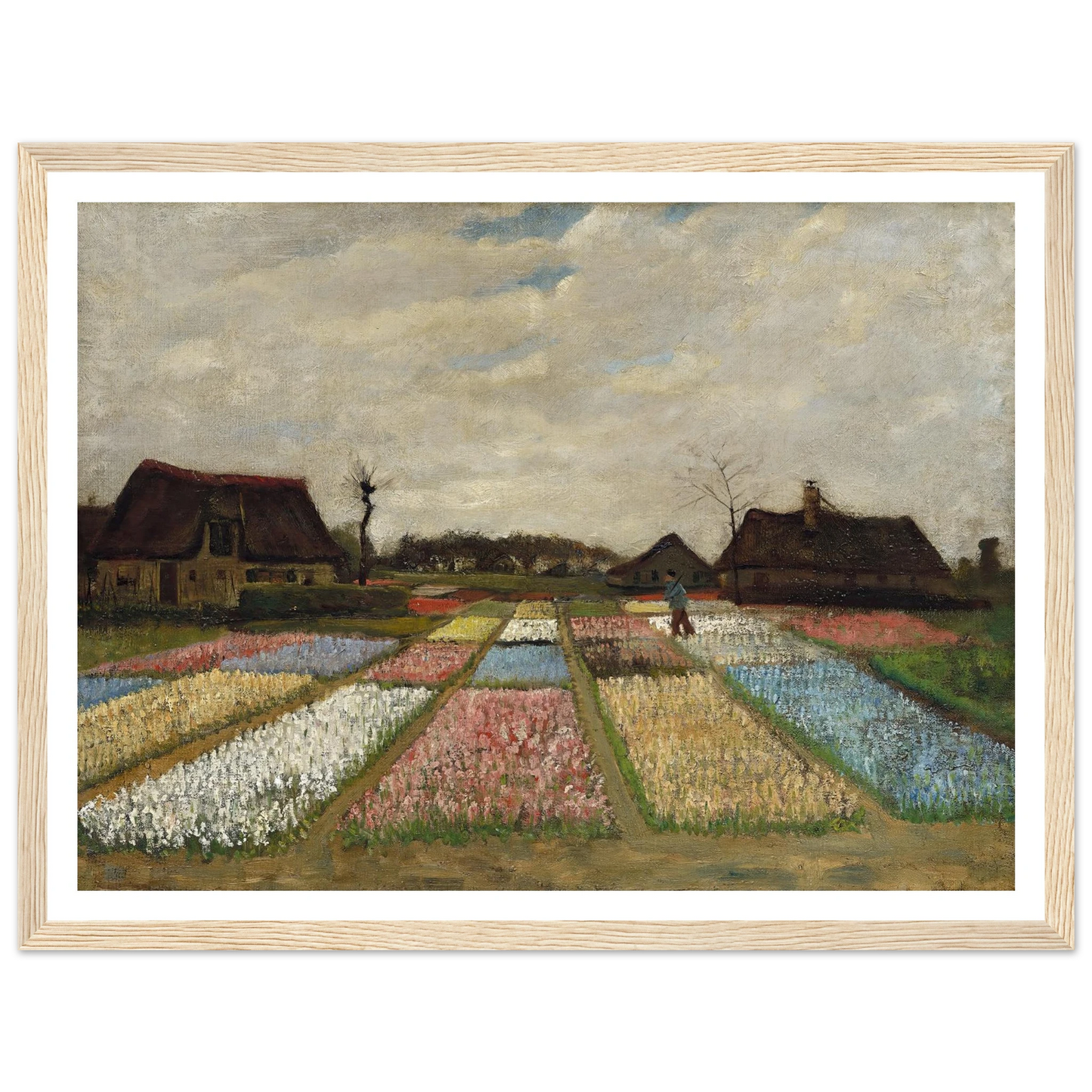 Flower Beds in Holland (c. 1883) Art Print | Vincent van Gogh - Framed Poster - 30x40 cm / 12x16″ - Black frame