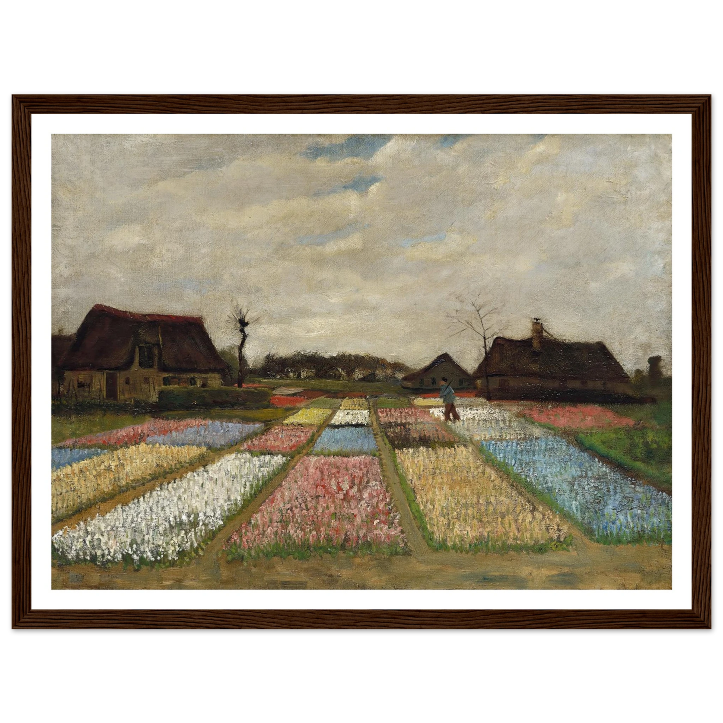 Flower Beds in Holland (c. 1883) Art Print | Vincent van Gogh - Framed Poster - 30x40 cm / 12x16″ - Black frame