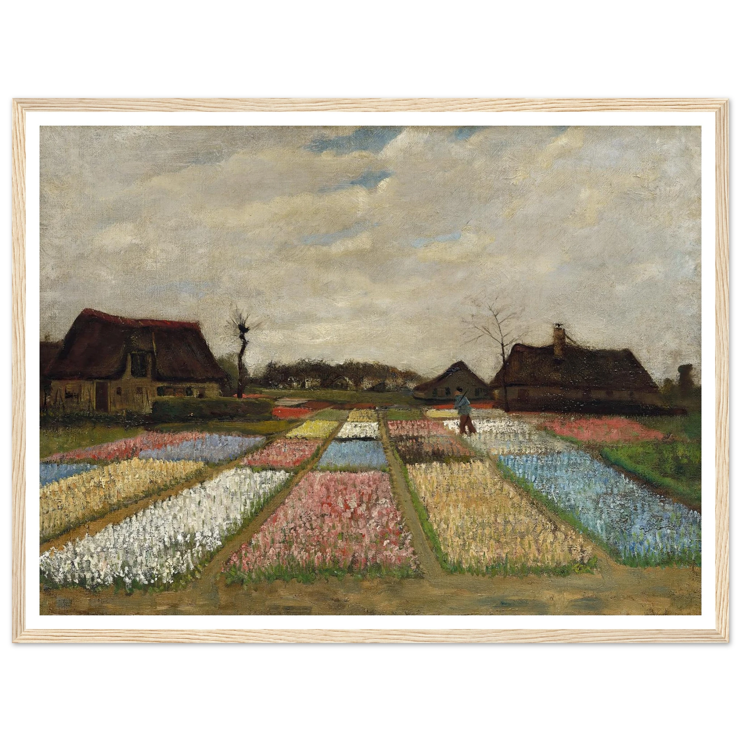 Flower Beds in Holland (c. 1883) Art Print | Vincent van Gogh - Framed Poster - 30x40 cm / 12x16″ - Black frame
