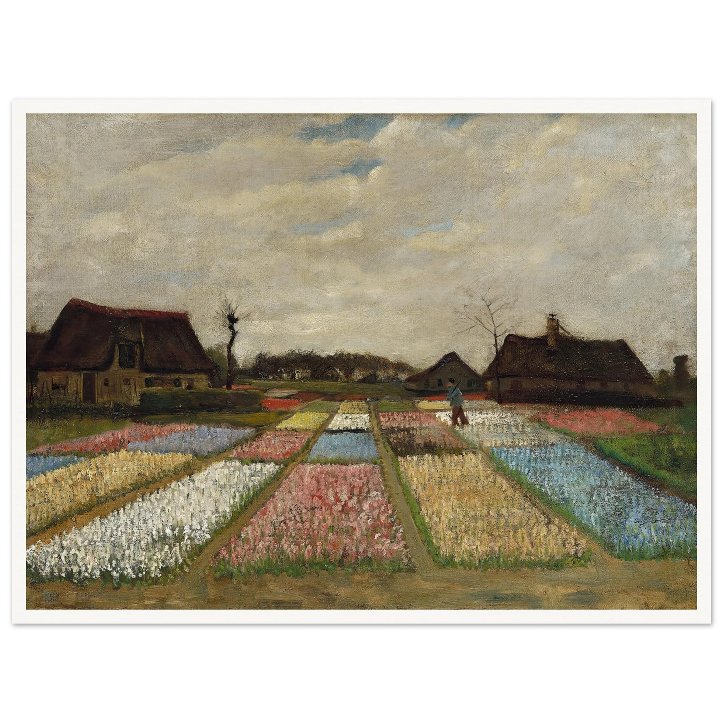 Flower Beds in Holland (c. 1883) Art Print | Vincent van Gogh - Framed Poster - 30x40 cm / 12x16″ - Black frame