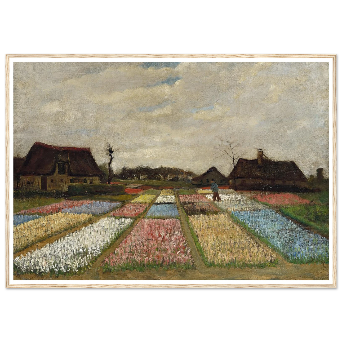 Flower Beds in Holland (c. 1883) Art Print | Vincent van Gogh - Framed Poster - 30x40 cm / 12x16″ - Black frame
