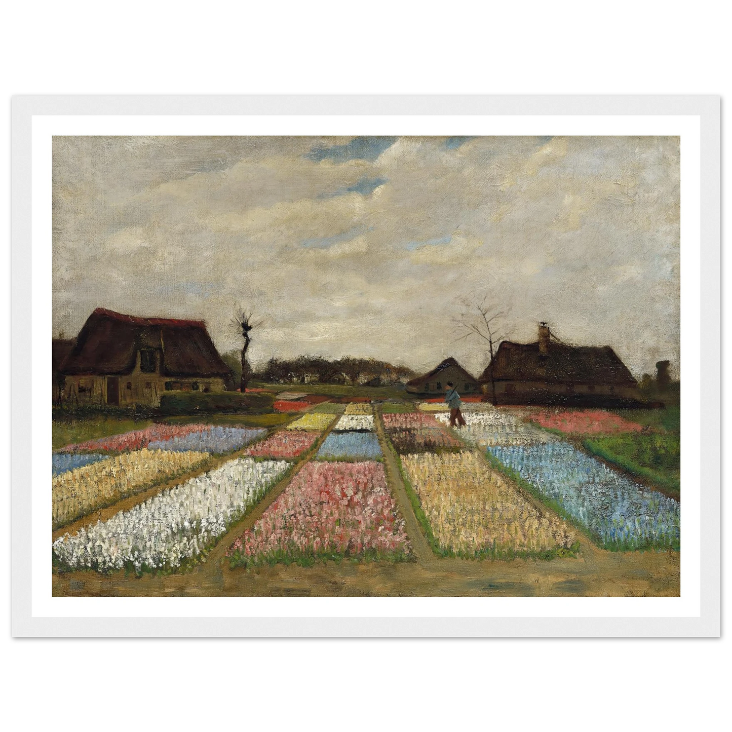 Flower Beds in Holland (c. 1883) Art Print | Vincent van Gogh - Framed Poster - 30x40 cm / 12x16″ - Black frame
