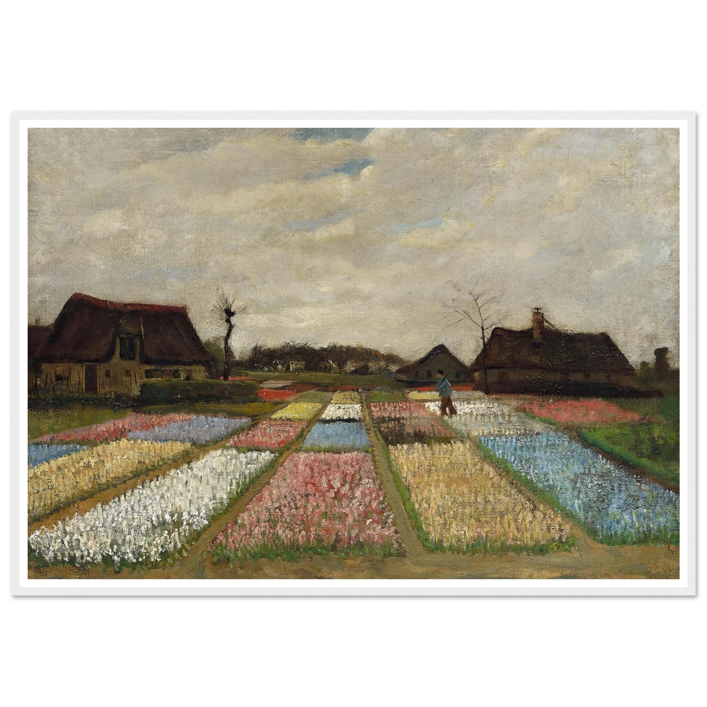 Flower Beds in Holland (c. 1883) Art Print | Vincent van Gogh - Framed Poster - 30x40 cm / 12x16″ - Black frame