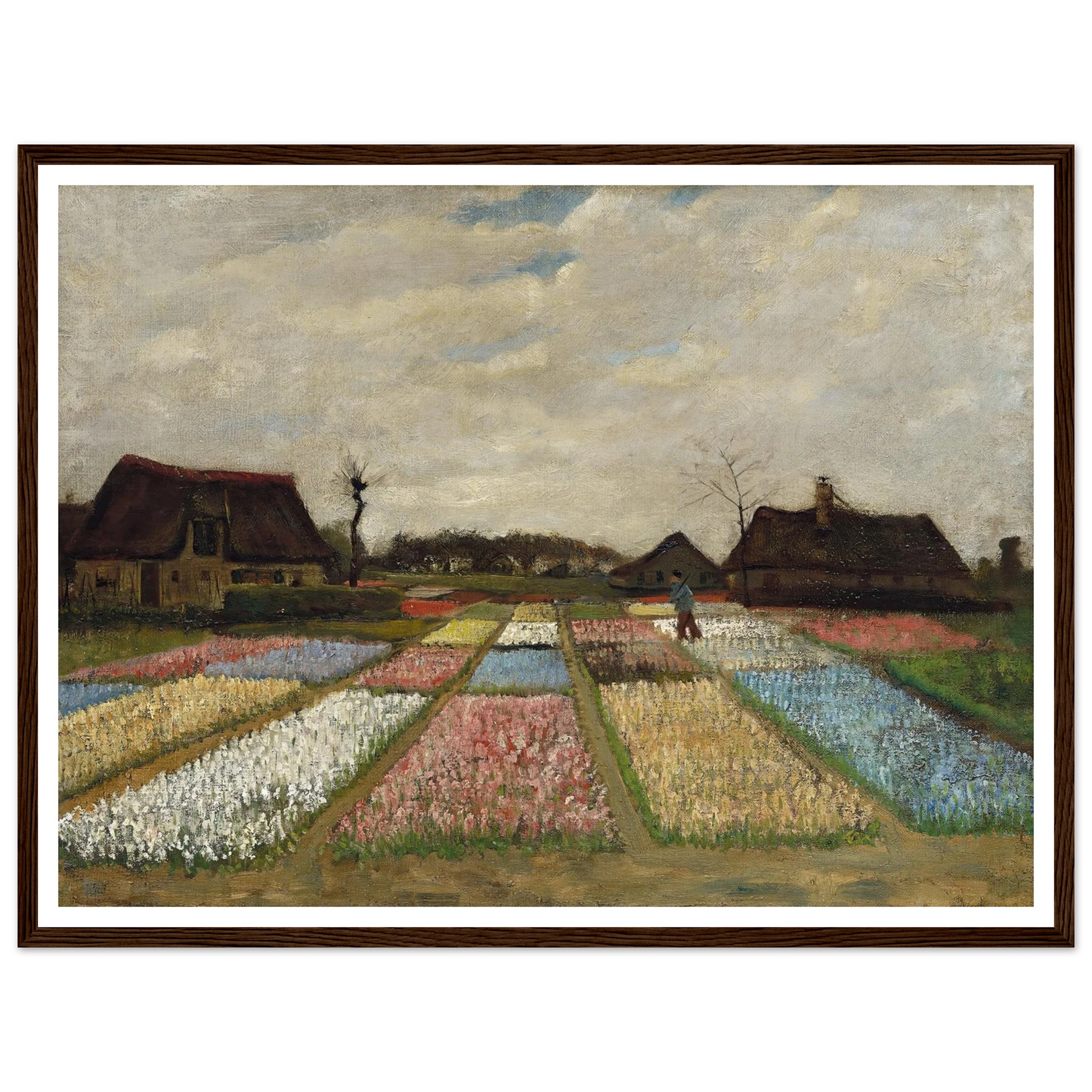 Flower Beds in Holland (c. 1883) Art Print | Vincent van Gogh - Framed Poster - 30x40 cm / 12x16″ - Black frame