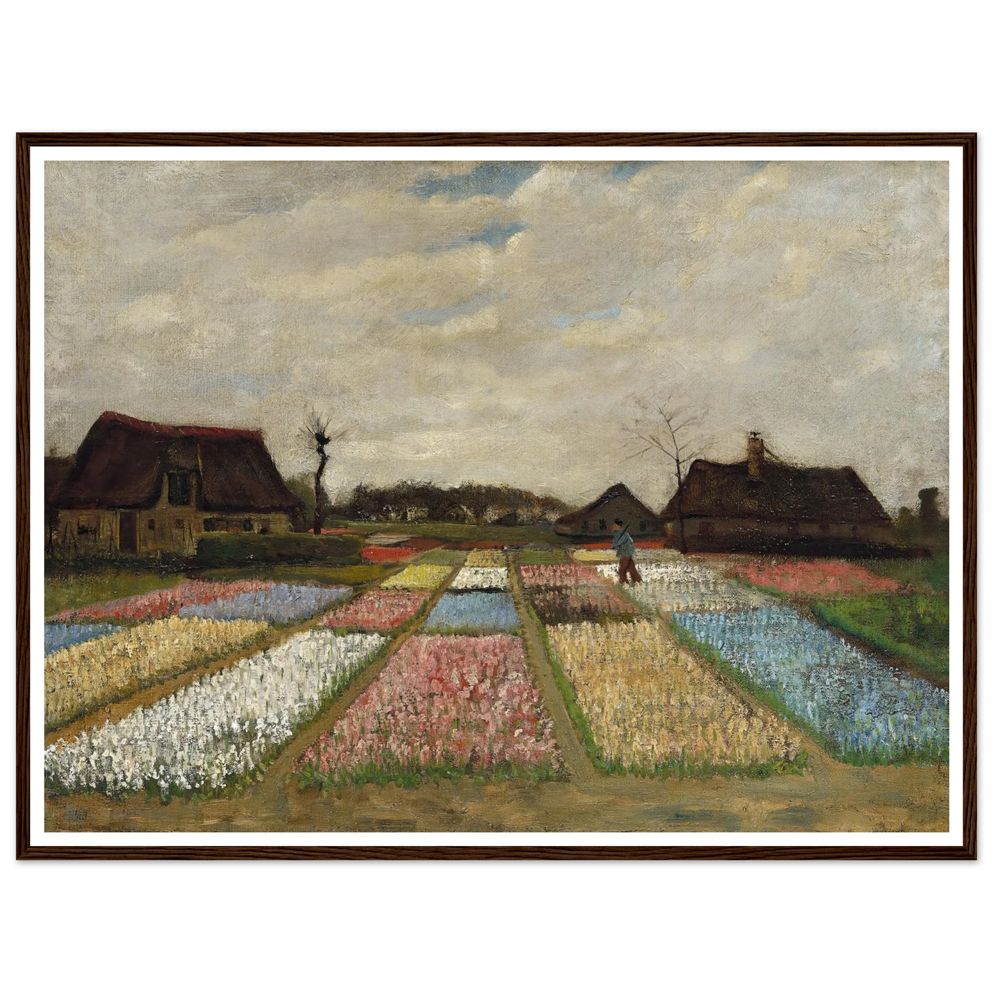 Flower Beds in Holland (c. 1883) Art Print | Vincent van Gogh - Framed Poster - 30x40 cm / 12x16″ - Black frame