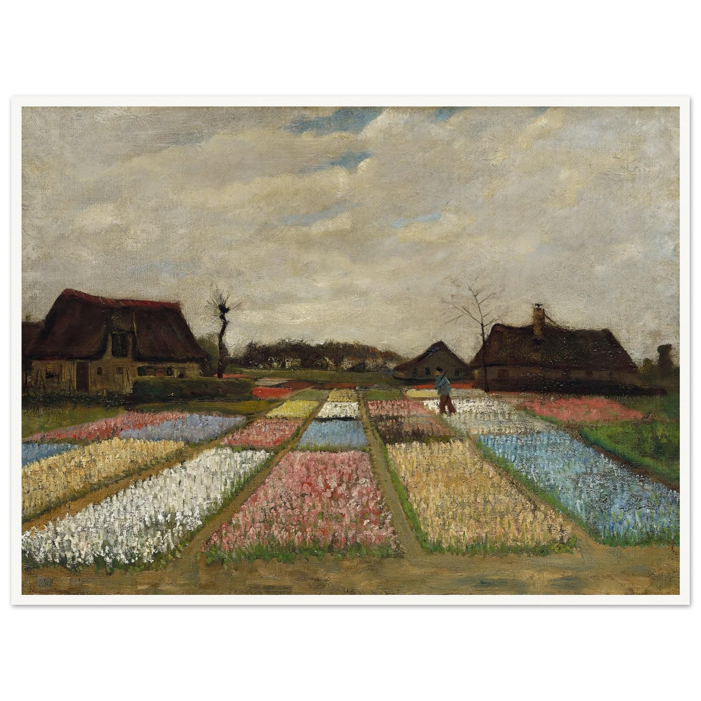 Flower Beds in Holland (c. 1883) Art Print | Vincent van Gogh - Framed Poster - 30x40 cm / 12x16″ - Black frame