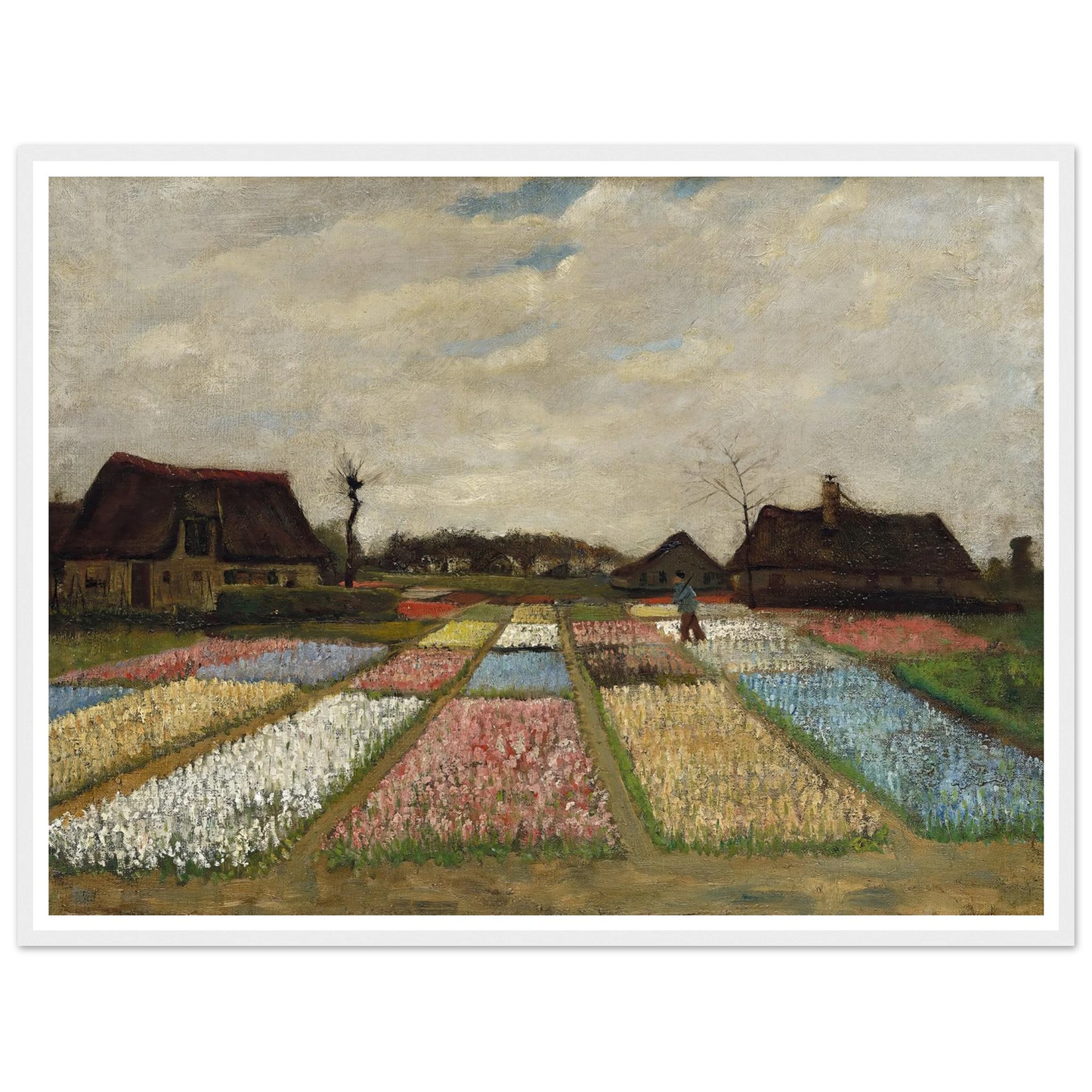 Flower Beds in Holland (c. 1883) Art Print | Vincent van Gogh - Framed Poster - 30x40 cm / 12x16″ - Black frame