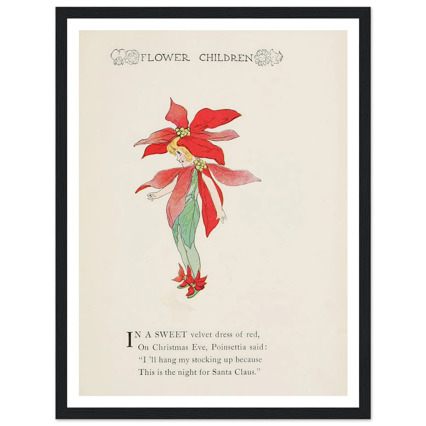 Flower Children pl.82 - Framed Poster - 30x40 cm / 12x16″ - Black frame