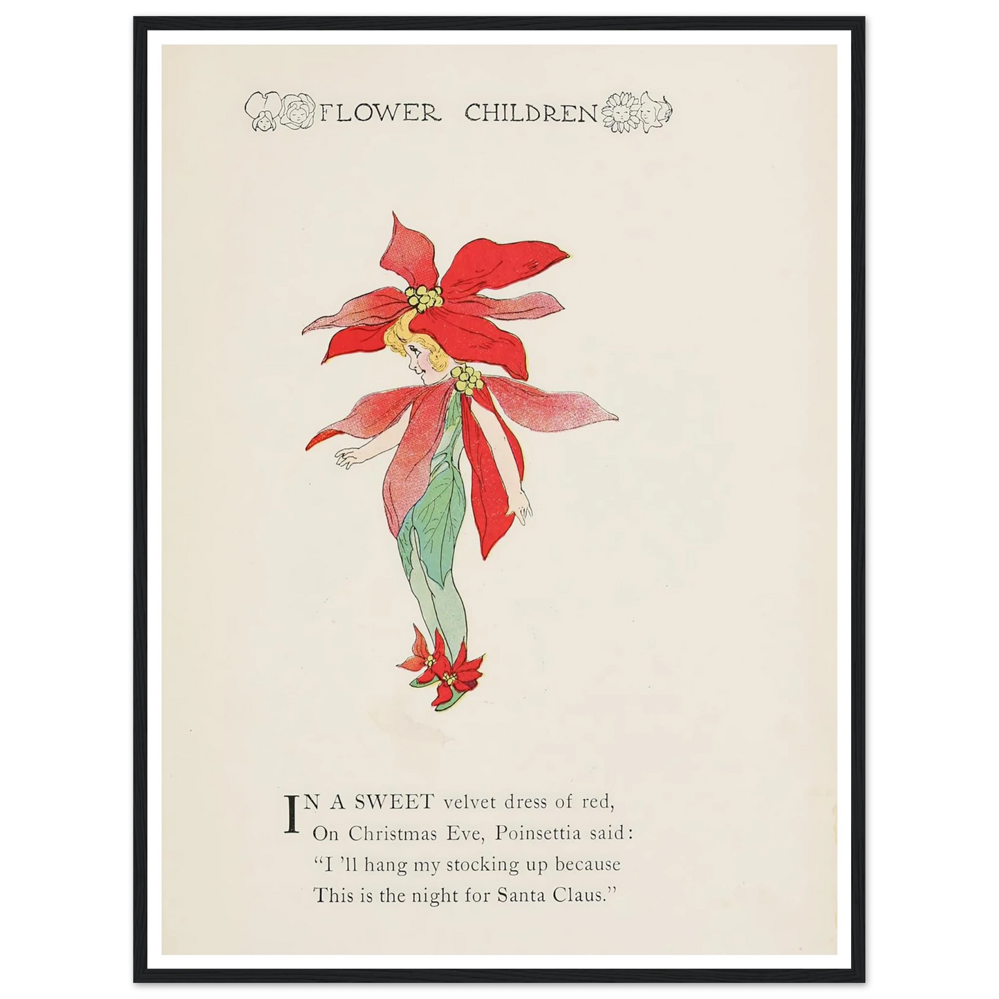 Flower Children pl.82 - Framed Poster - 30x40 cm / 12x16″ - Black frame