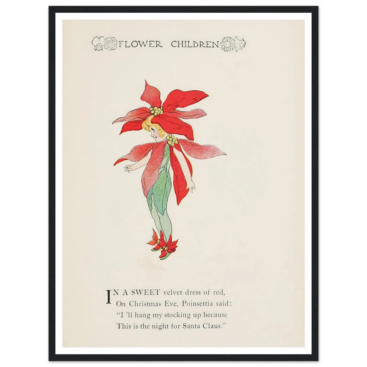 Flower Children pl.82 - Framed Poster - 30x40 cm / 12x16″ - Black frame