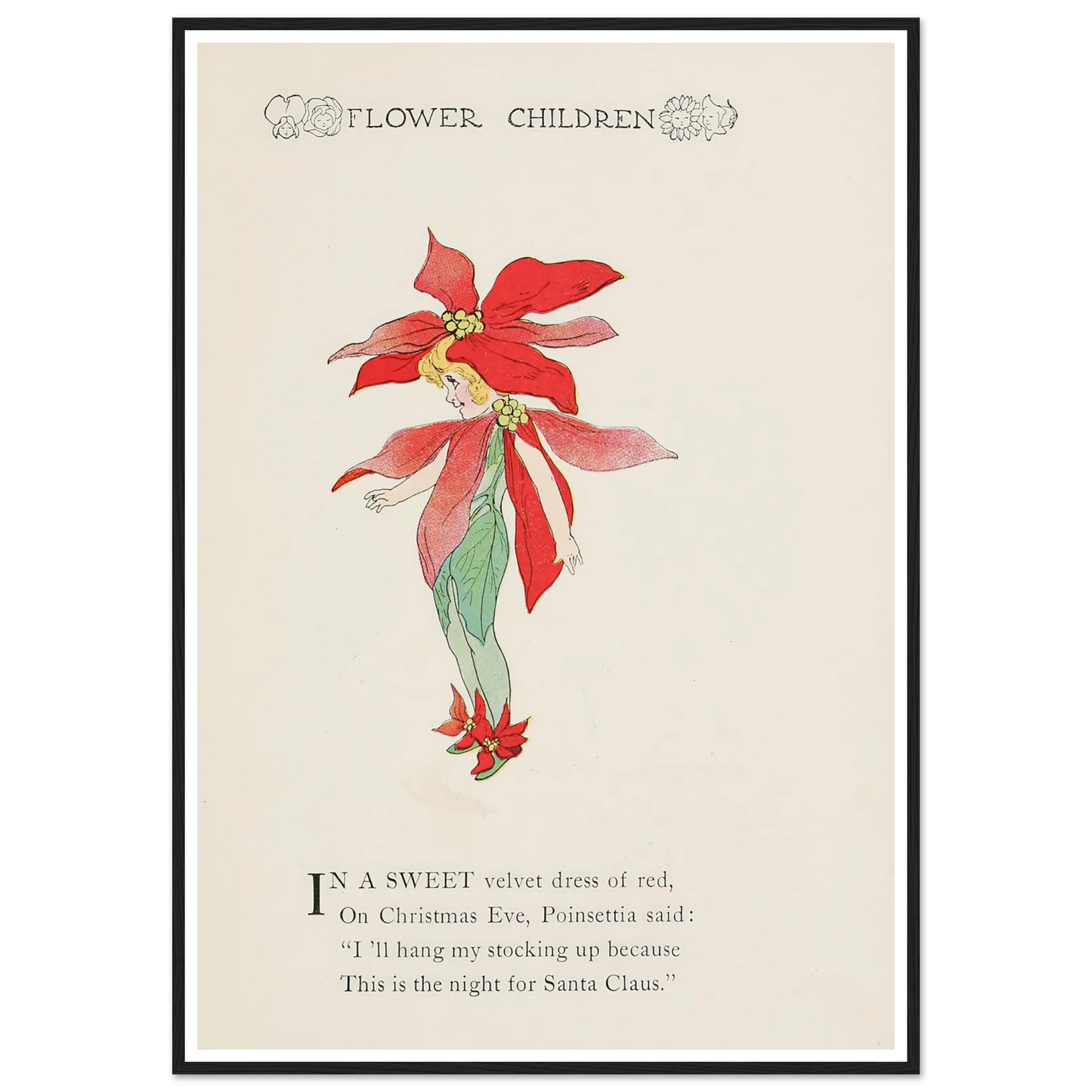 Flower Children pl.82 - Framed Poster - 30x40 cm / 12x16″ - Black frame