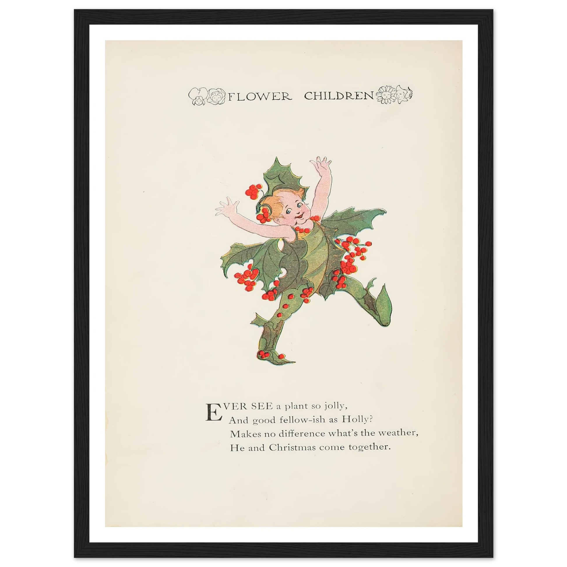 Flower Children pl.83 - Framed Poster - 30x40 cm / 12x16″ - Black frame