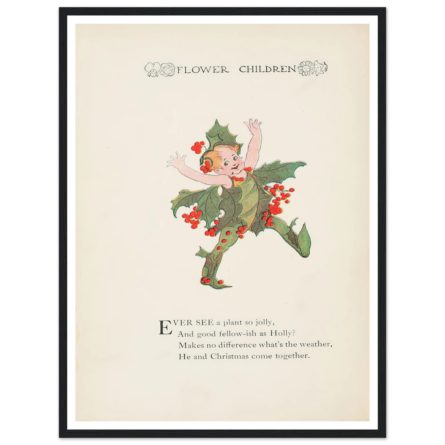 Flower Children pl.83 - Framed Poster - 30x40 cm / 12x16″ - Black frame