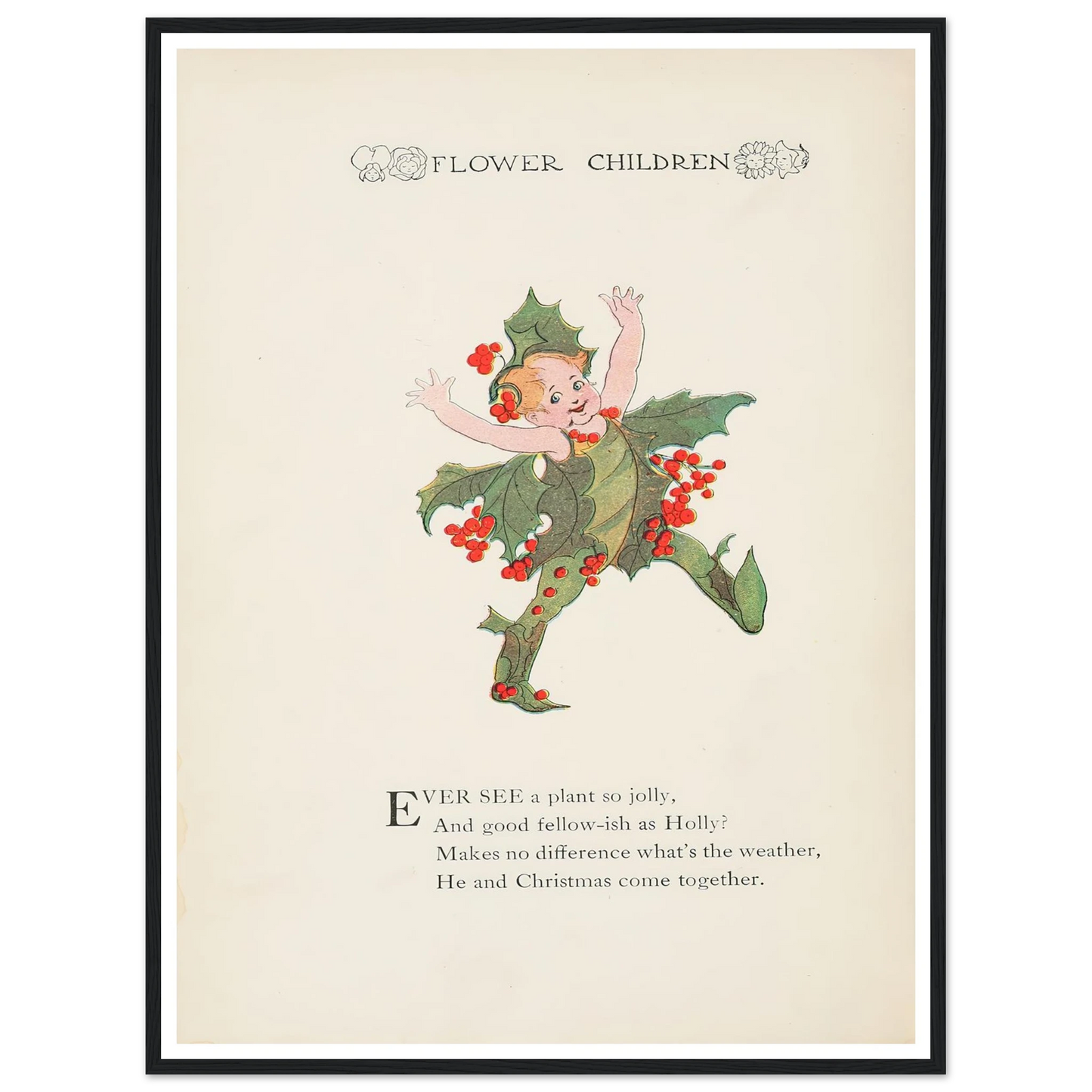 Flower Children pl.83 - Framed Poster - 30x40 cm / 12x16″ - Black frame