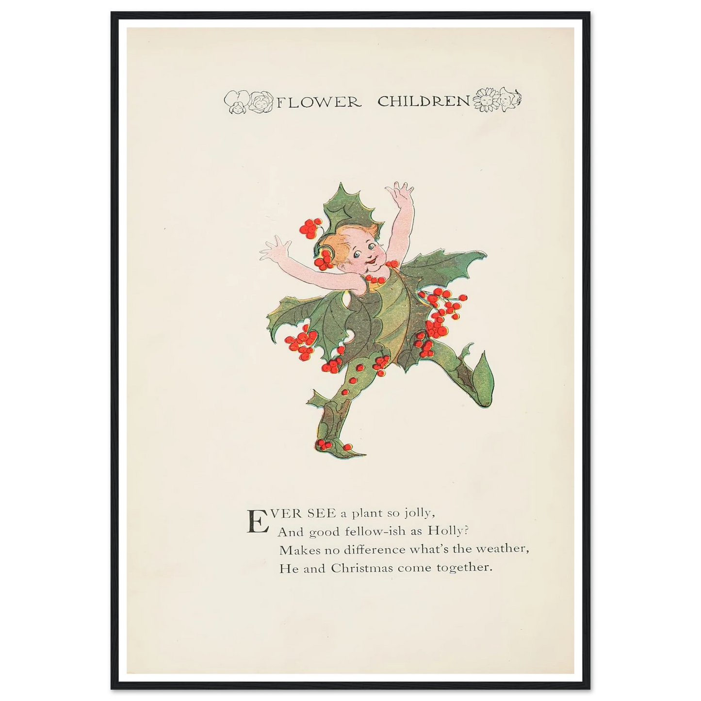 Flower Children pl.83 - Framed Poster - 30x40 cm / 12x16″ - Black frame