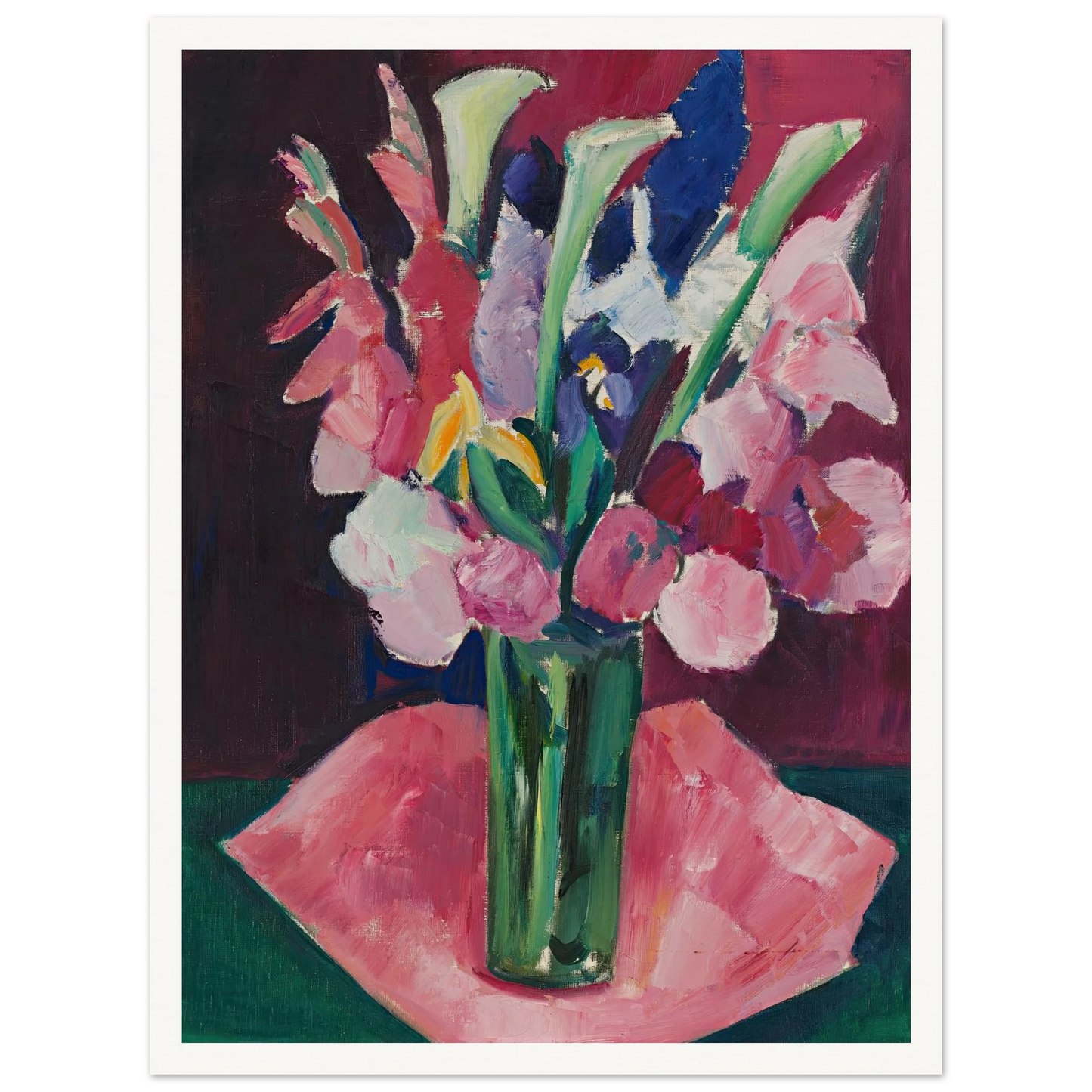 Flowers In A Vase Art Print | Marsden Hartley - Framed Poster - 30x40 cm / 12x16″ - Black frame