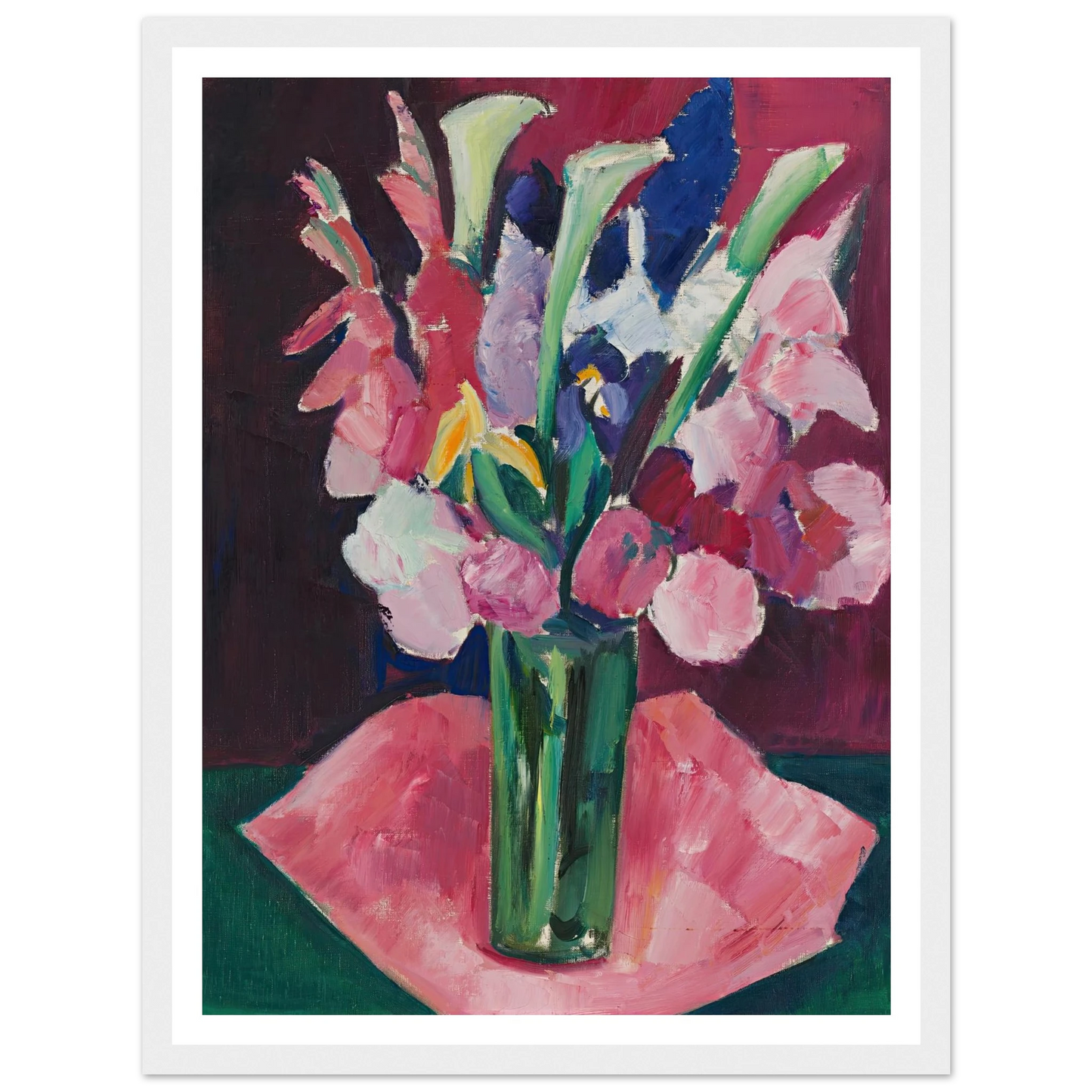 Flowers In A Vase Art Print | Marsden Hartley - Framed Poster - 30x40 cm / 12x16″ - Black frame