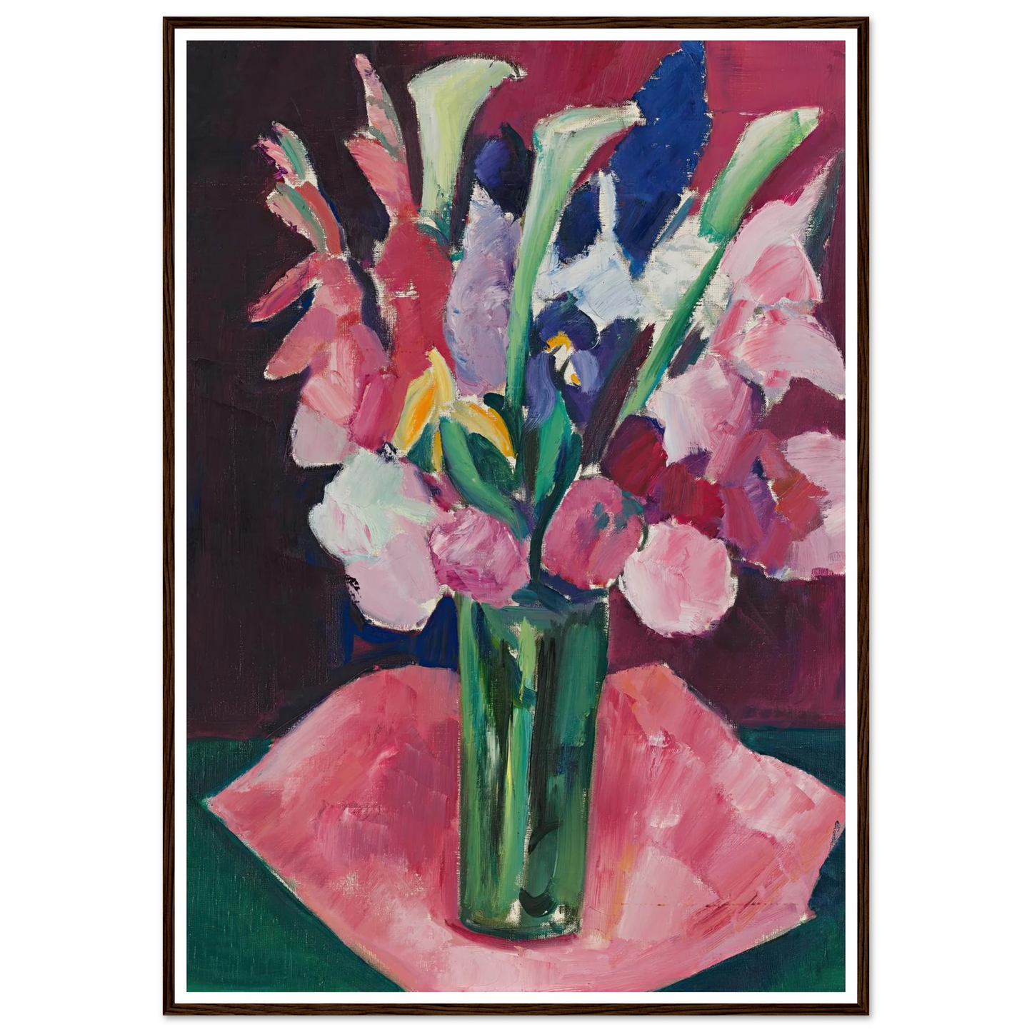 Flowers In A Vase Art Print | Marsden Hartley - Framed Poster - 30x40 cm / 12x16″ - Black frame