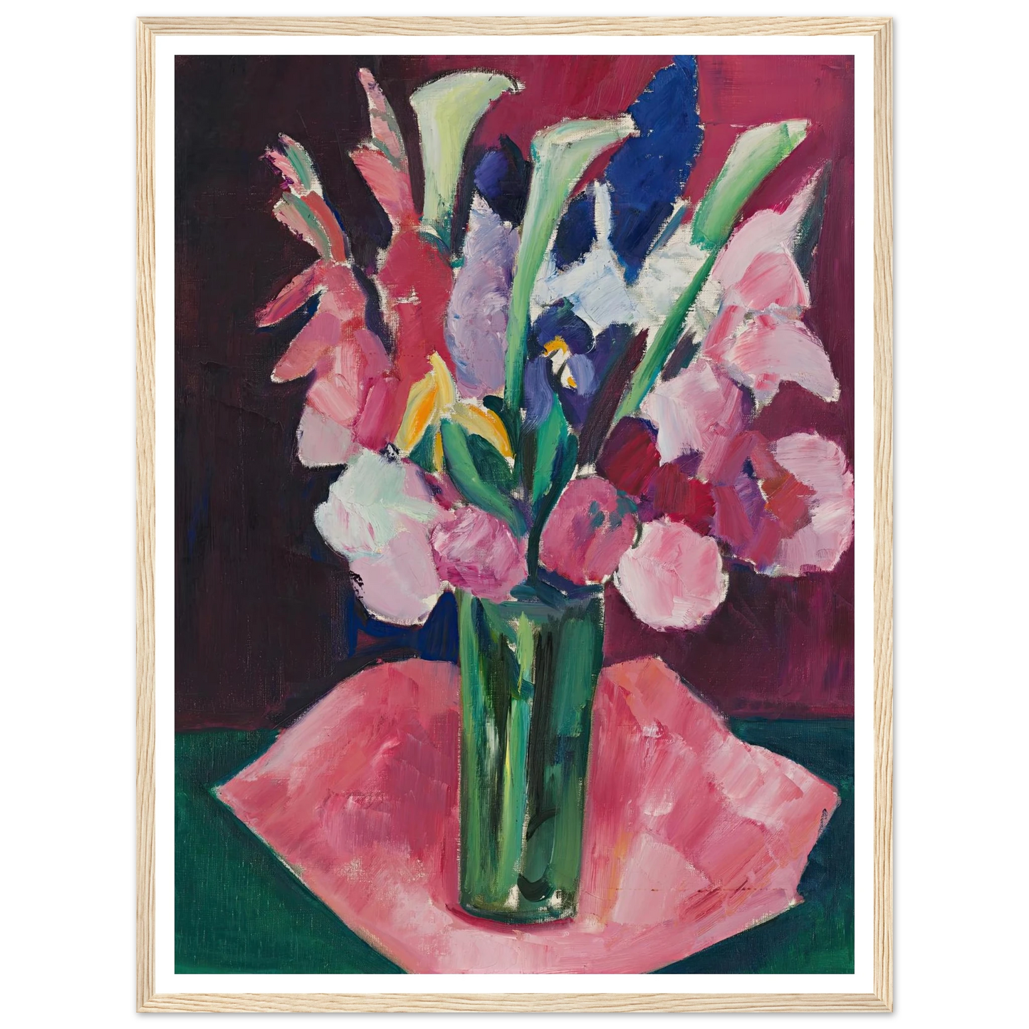 Flowers In A Vase Art Print | Marsden Hartley - Framed Poster - 30x40 cm / 12x16″ - Black frame