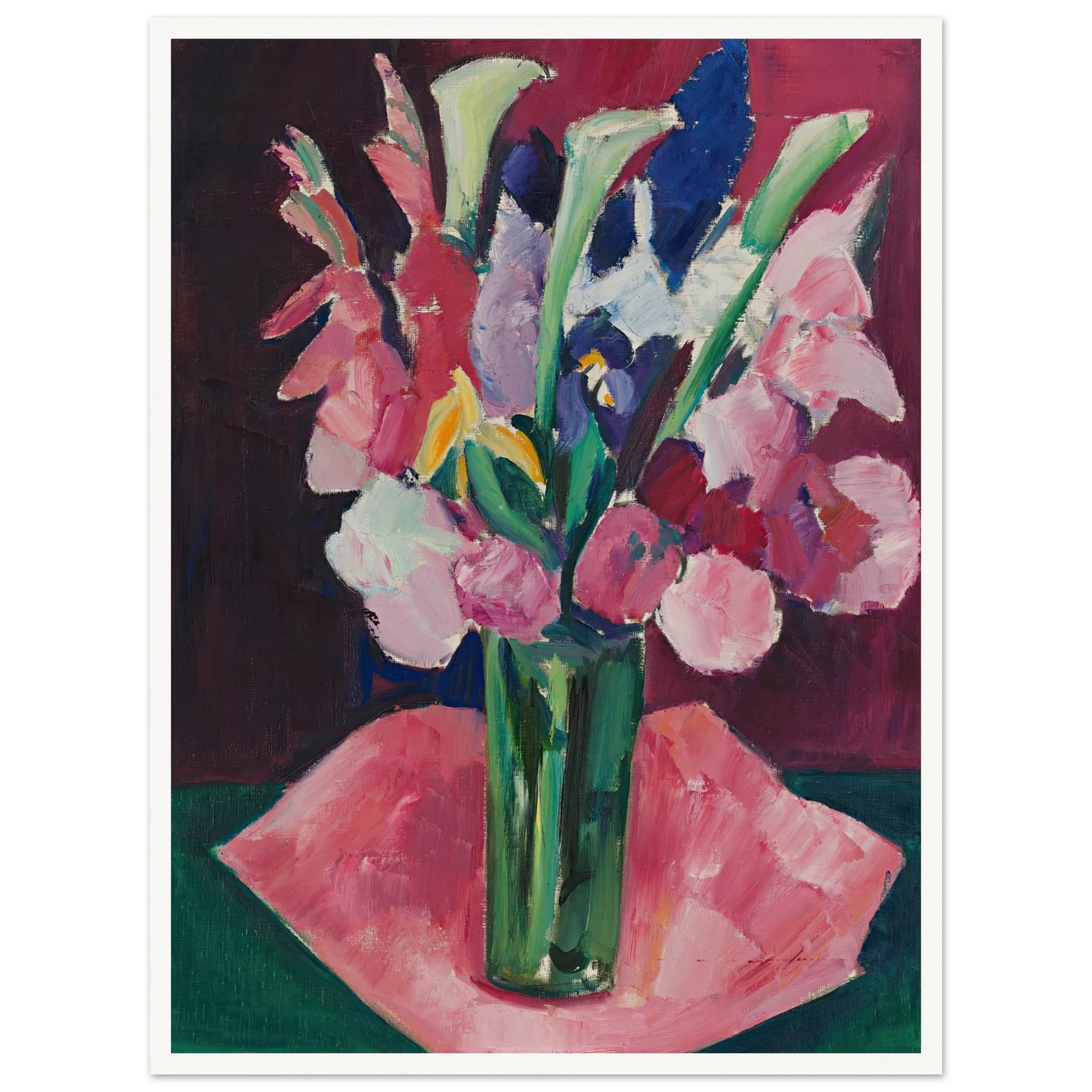 Flowers In A Vase Art Print | Marsden Hartley - Framed Poster - 30x40 cm / 12x16″ - Black frame