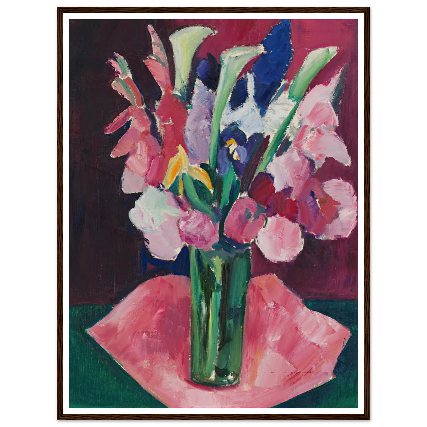 Flowers In A Vase Art Print | Marsden Hartley - Framed Poster - 30x40 cm / 12x16″ - Black frame
