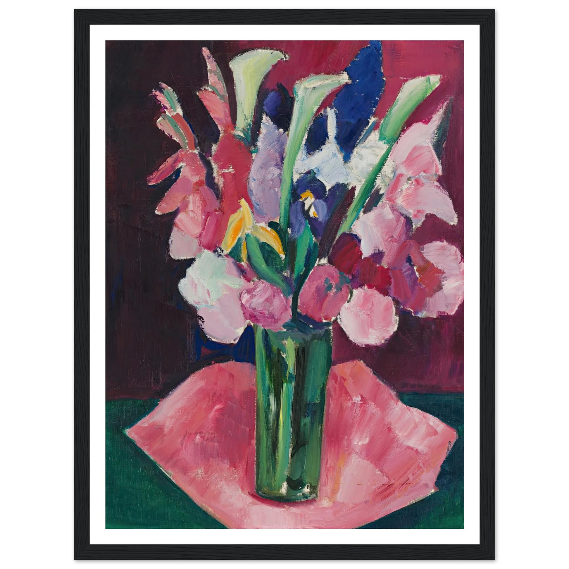 Flowers In A Vase Art Print | Marsden Hartley - Framed Poster - 30x40 cm / 12x16″ - Black frame