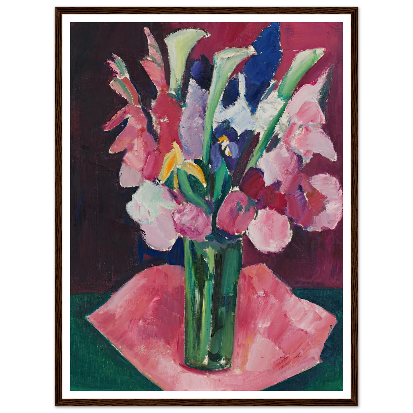 Flowers In A Vase Art Print | Marsden Hartley - Framed Poster - 30x40 cm / 12x16″ - Black frame