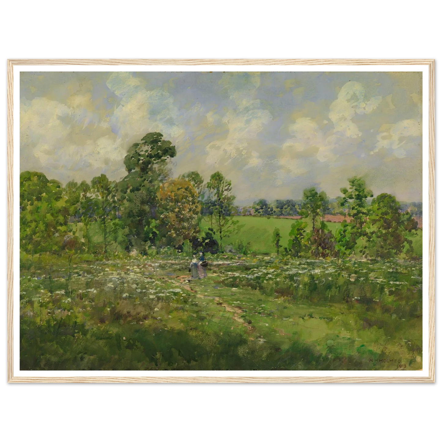 Flowery Meadow (1910) Art Print | William Henry Holmes - Framed Poster - 30x40 cm / 12x16″ - Black frame