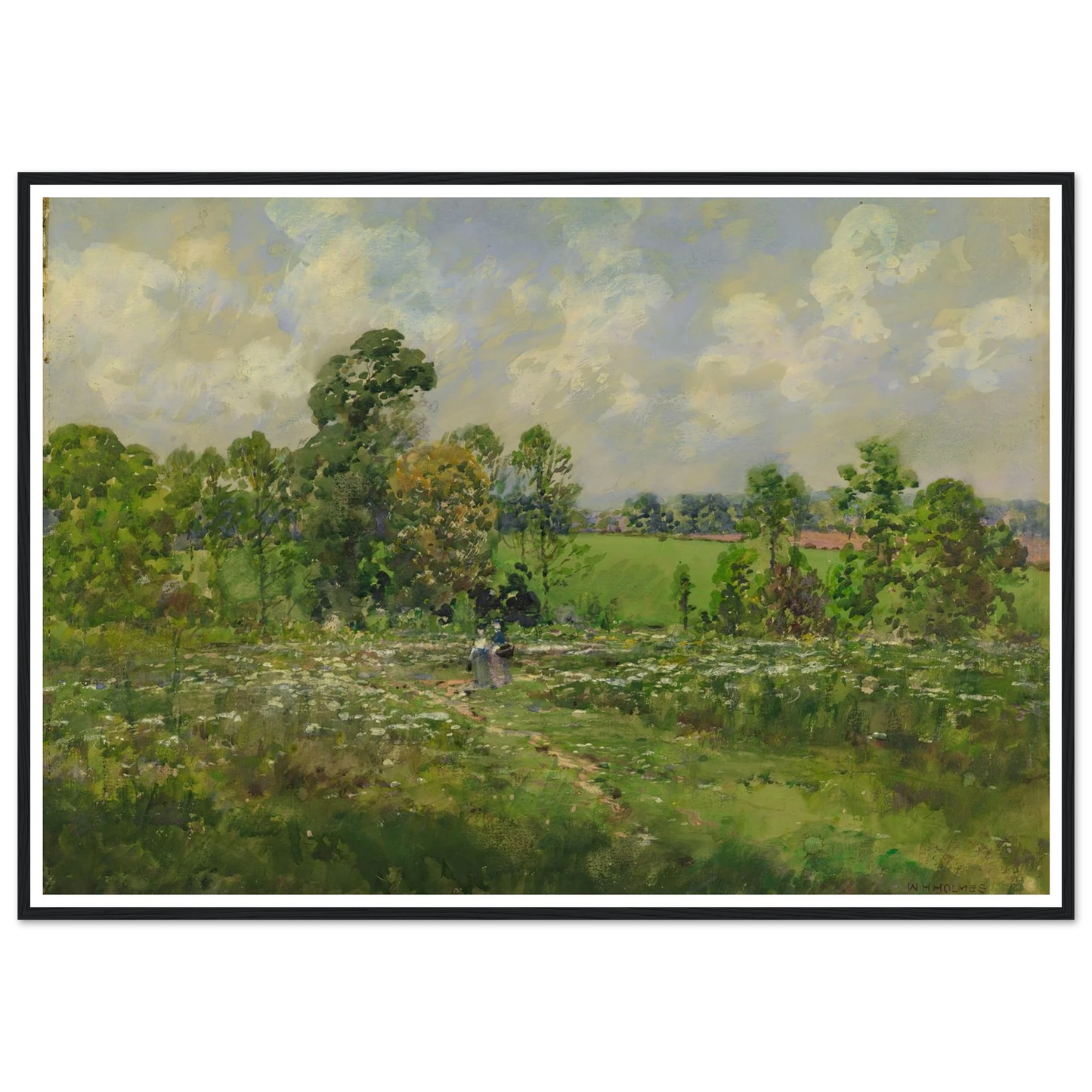 Flowery Meadow (1910) Art Print | William Henry Holmes - Framed Poster - 30x40 cm / 12x16″ - Black frame