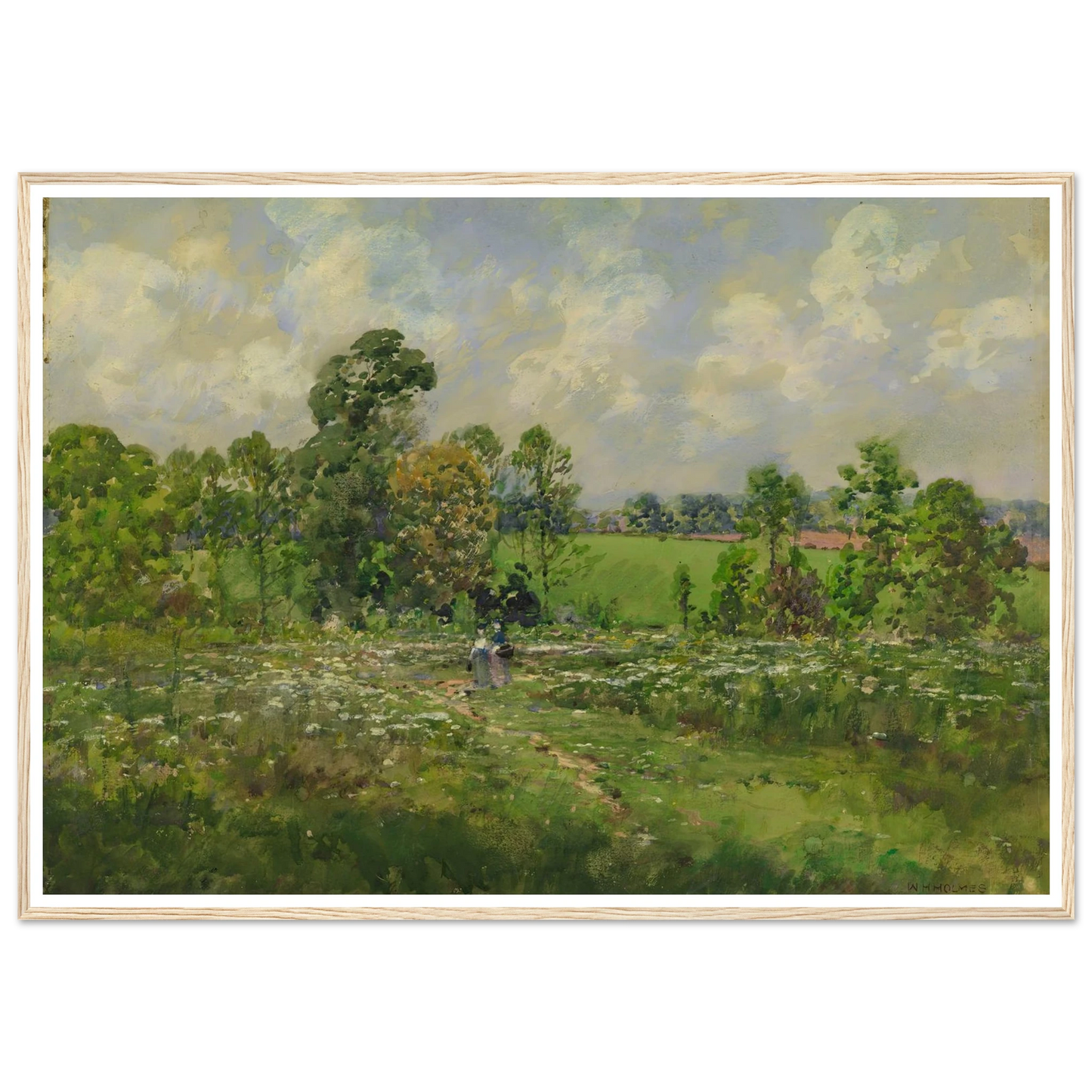Flowery Meadow (1910) Art Print | William Henry Holmes - Framed Poster - 30x40 cm / 12x16″ - Black frame