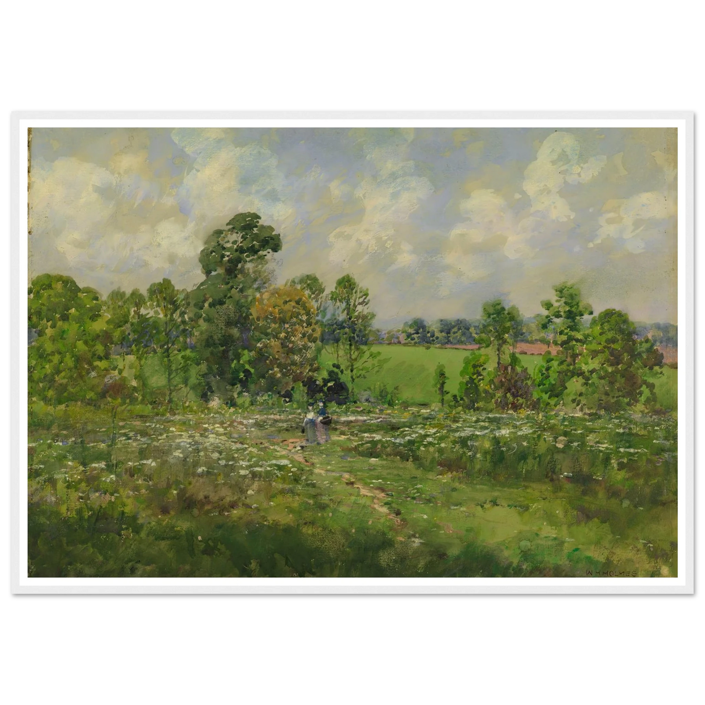 Flowery Meadow (1910) Art Print | William Henry Holmes - Framed Poster - 30x40 cm / 12x16″ - Black frame