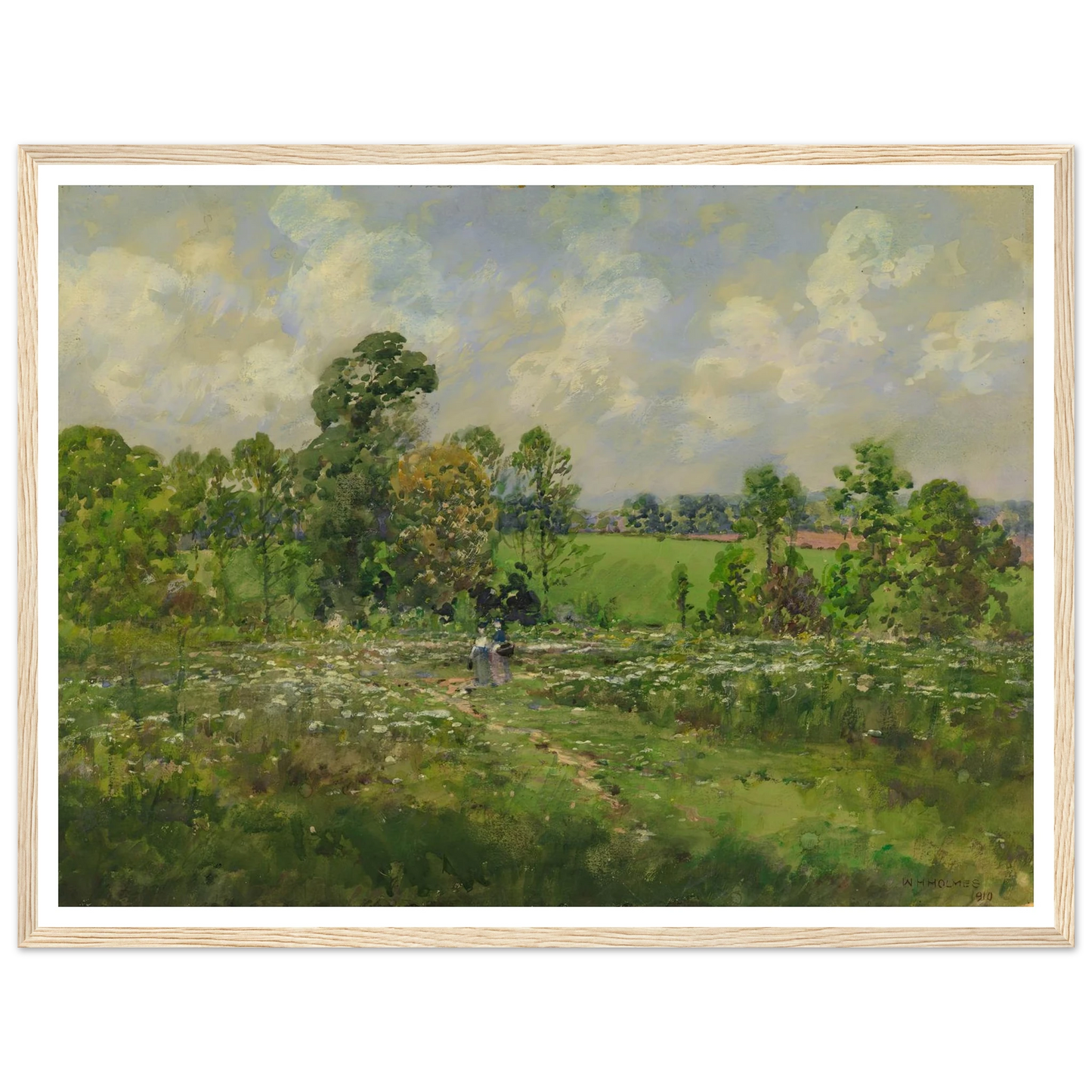 Flowery Meadow (1910) Art Print | William Henry Holmes - Framed Poster - 30x40 cm / 12x16″ - Black frame