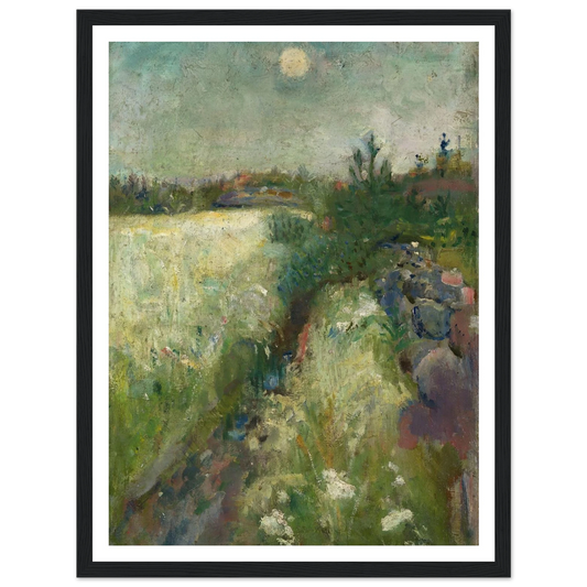 Flowery Meadow at Veierland (1887) Art Print | Edvard Munch - Framed Poster - 30x40 cm / 12x16″ - Black frame