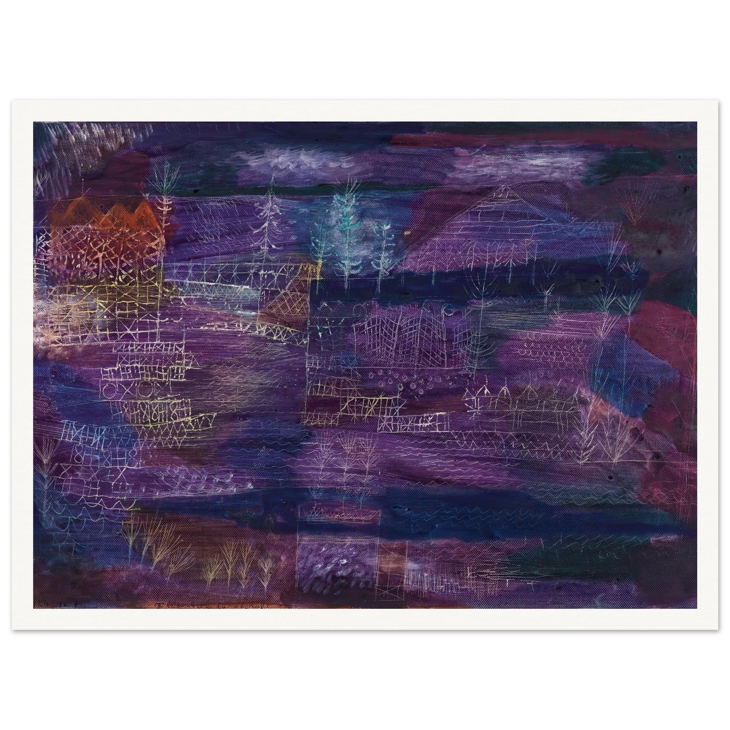 Flussbaulandschaft (1924) Art Print | Paul Klee - Framed Poster - 30x40 cm / 12x16″ - Black frame