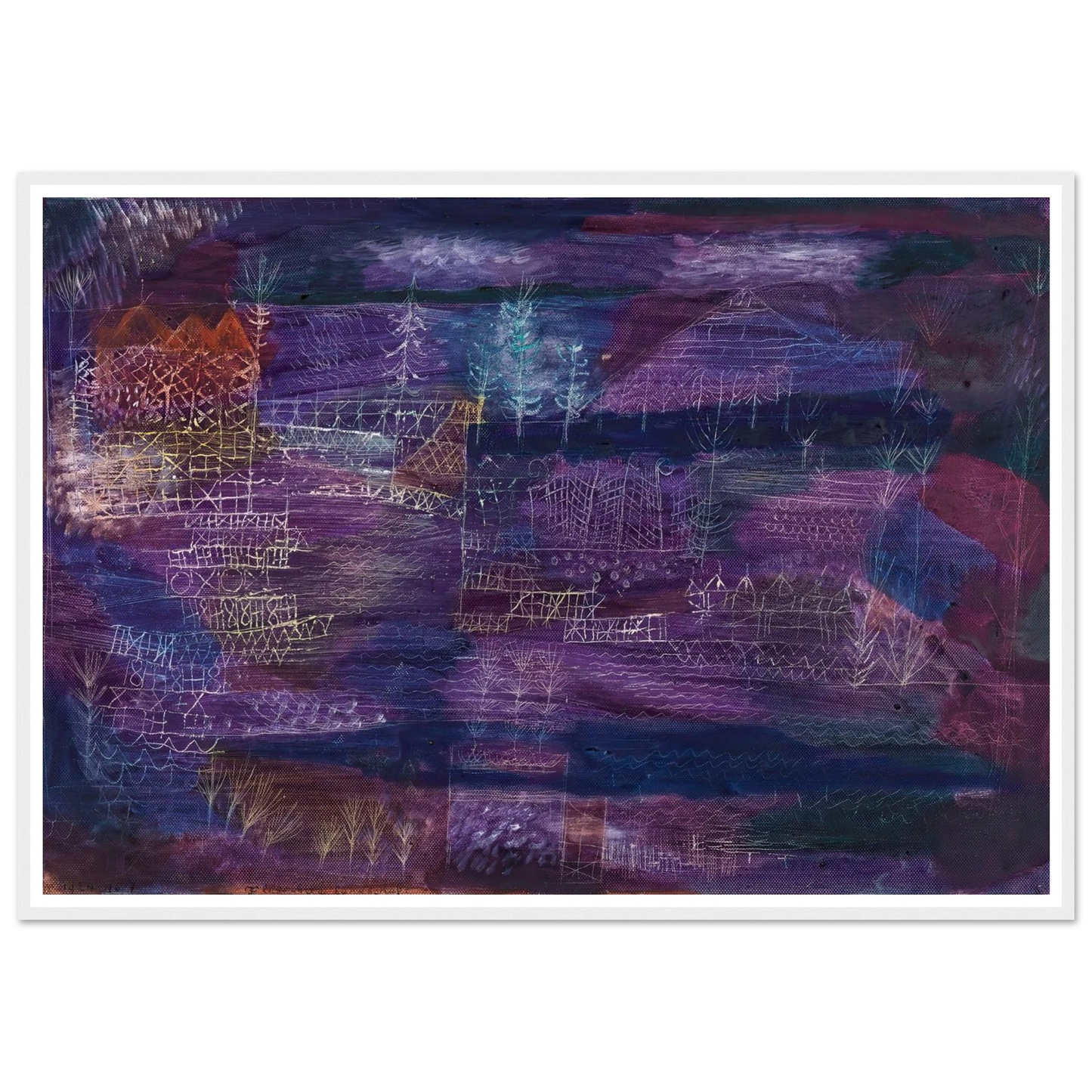 Flussbaulandschaft (1924) Art Print | Paul Klee - Framed Poster - 30x40 cm / 12x16″ - Black frame