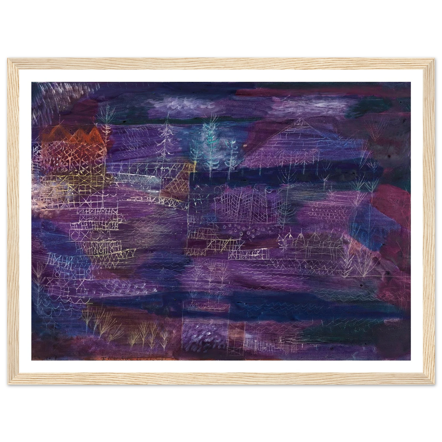 Flussbaulandschaft (1924) Art Print | Paul Klee - Framed Poster - 30x40 cm / 12x16″ - Black frame