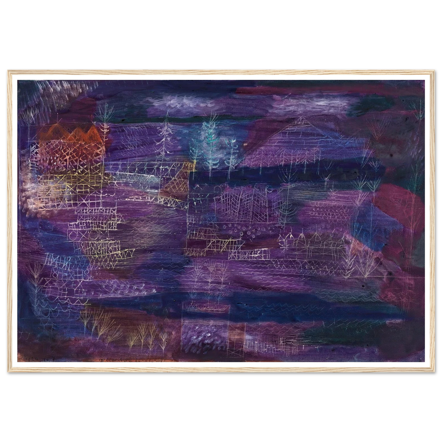 Flussbaulandschaft (1924) Art Print | Paul Klee - Framed Poster - 30x40 cm / 12x16″ - Black frame