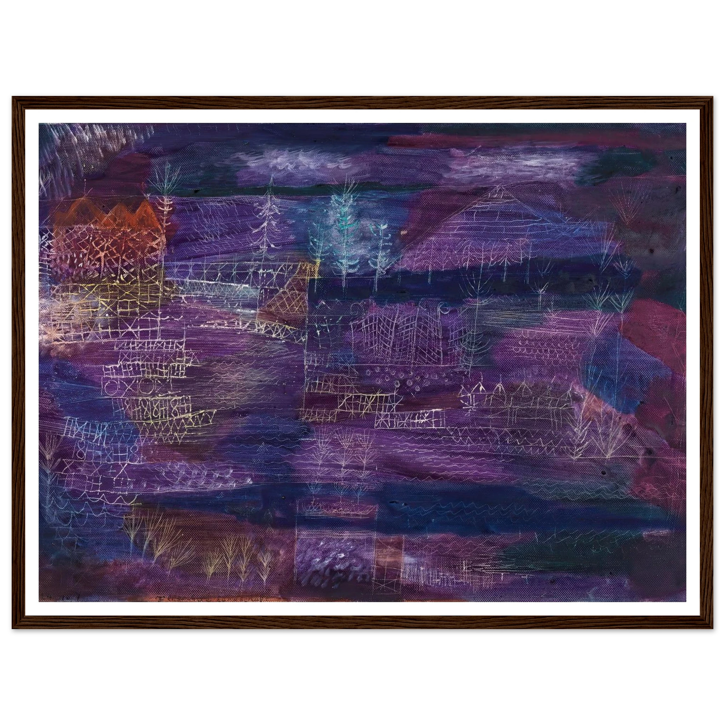 Flussbaulandschaft (1924) Art Print | Paul Klee - Framed Poster - 30x40 cm / 12x16″ - Black frame