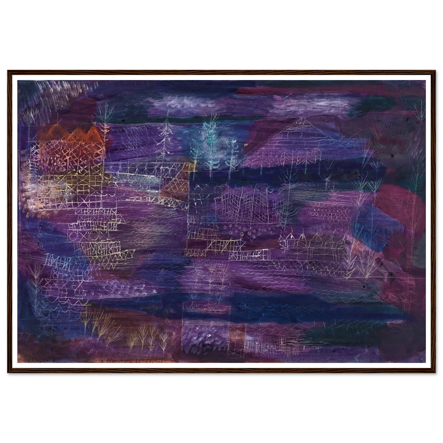 Flussbaulandschaft (1924) Art Print | Paul Klee - Framed Poster - 30x40 cm / 12x16″ - Black frame