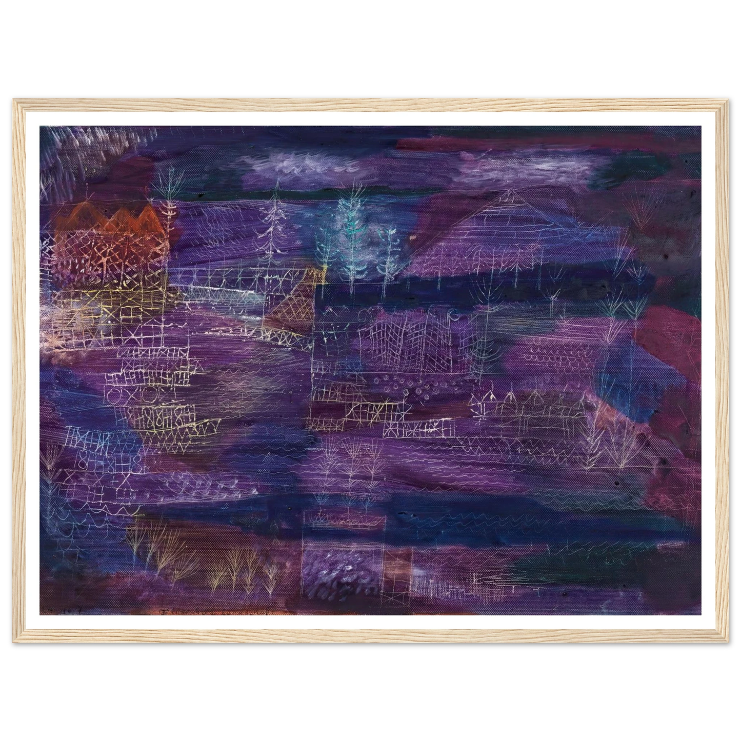 Flussbaulandschaft (1924) Art Print | Paul Klee - Framed Poster - 30x40 cm / 12x16″ - Black frame