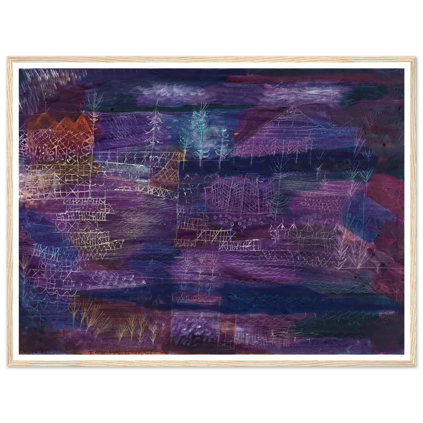 Flussbaulandschaft (1924) Art Print | Paul Klee - Framed Poster - 30x40 cm / 12x16″ - Black frame